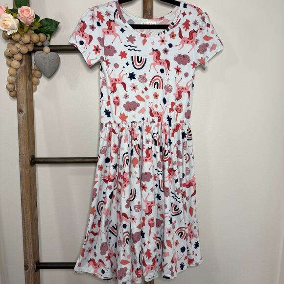 Dot Dot Smile Unicorn Rainbow Cap Sleeve Dress Size 8 10 - Picture 2 of 8